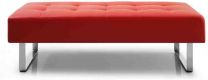 Miami bench Red Faux Leather chrome frame
