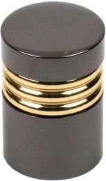 Maryland 3/4 Inch Premium Solid Brass Knob - Black Nickel/Polished Brass