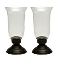 Traditions Collection Hurricane with FAT Chimney Candle Holder (Set of 2)