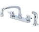 Double Handle Centerset Kitchen Faucet with Side Spray and Hose