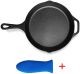 Cast Iron Skillet 12.5 inch Iron Pans with One Silicone Hot Handle Holder