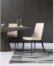 Luca Dining Chair Taupe faux leather with powder coated metal in matte black