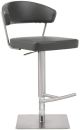 Maureen Barstool Dark Grey adjustable height and square stainless steel base.