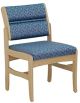Valley Collection Armless Guest Chair, Standard Leg, Leaf Blue, Medium Oak