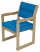 Valley Collection Guest Chair, Sled Base, Arch Blue, Medium Oak