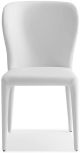 Hazel Dining Chair white faux leather Seat Back and legs covered.
