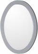 Oval framed mirror-manufactured wood-light gray