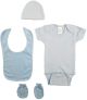 Blue 4 Piece Baby Clothes Set