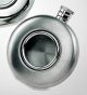 Brushed Round Flask W/ Glass Front, Ss 4