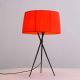 Paige Table Lamp Red Carbon Steel Base and Fabric Shade