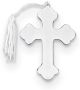 Cross Ornament W/White Tassel Np 4.5 X 3