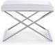 Zino Ottoman white HT-J4101 faux leather stainless steel base