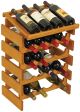 20 Bottle Dakota Wine Rack with Display Top, Medium Oak