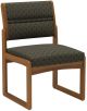 Valley Collection Armless Guest Chair, Sled Base, Arch Khaki, Medium Oak