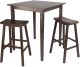 3pc Kingsgate High/Pub Dining Table with Saddle Stool