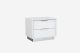 Navi Night Stand high gloss white with stainless steel trim 2 drawers with self-close runners