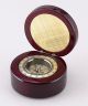 Round Wood Box W/ Compass & Eng. Plate,