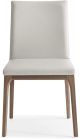 Stella Dining Chair White faux leather solid wood with walnut veneer base frame.
