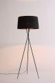 Paige Floor Lamp Black Carbon Steel and Fabric