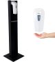 Automatic Touchless Gel Hand Sanitizer Dispenser on Floor Stand, with Drip Catcher, Black