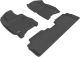 3D MAXpider Complete Set Custom Fit All-Weather Floor Mat for Select Mazda Tribute Models - Kagu Rubber (Black)