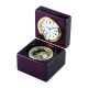 Square Wood Box W/ Clock & Compass, 2.75