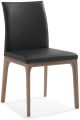 Stella Dining Chair Black  faux leather solid wood with walnut veneer base frame.
