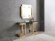 Sumo square Mirror. Polished Gold Stainless Steel Frame