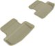 3D MAXpider Second Row Custom Fit Floor Mat for Select Ford Mustang Models Tan Kagu Rubber.