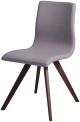 Olga Dining Chair Taupe Faux Leather Natural walnut Solid Wood Legs