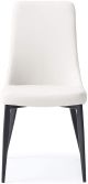Luca Dining Chair White faux leather, powder coated metal in matt black color