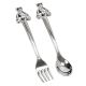 Baby Spoon & Fork W/Teddy Handle, Np