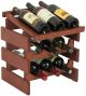 9 Bottle Dakota Wine Rack with Display Top, Mahogany