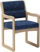 Valley Collection Guest Chair, Sled Base, Leaf Blue, Light Oak