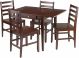 Hamilton 5-Pc Drop Leaf Dining Table with 4 Ladder Back Chairs