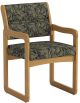 Valley Collection Guest Chair, Sled Base, Leaf Taupe, Medium Oak