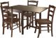Lynden 5pc Dining Table with 4 Ladder Back Chairs