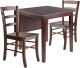 Perrone 3pc Drop Leaf Dining Table Set with Ladder Back Chair 