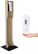 Automatic Touchless Gel Hand Sanitizer Dispenser on Designer Floor Stand, with Drip Catcher, Unfinished