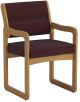 Valley Collection Guest Chair, Sled Base, Arch Wine, Medium Oak