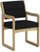 Valley Collection Guest Chair, Sled Base, Arch Slate, Light Oak