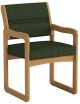 Valley Collection Guest Chair, Sled Base, Arch Green, Medium Oak