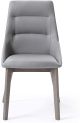 Siena Dining Chair Grey Faux Leather  Solid Wood Legs grey veneer
