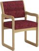 Valley Collection Guest Chair, Sled Base, Leaf Wine, Light Oak