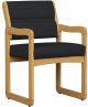 Valley Collection Guest Chair, Sled Base, Arch Slate, Medium Oak
