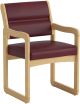 Valley Collection Guest Chair, Sled Base, Wine Vinyl, Light Oak