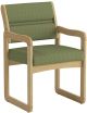 Valley Collection Guest Chair, Sled Base, Arch Olive, Light Oak