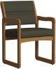 Valley Collection Guest Chair, Sled Base, Arch Khaki, Medium Oak