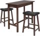 Sally 3-Pc Breakfast Table Set with 2 Cushion Saddle Seat Stools