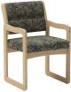 Valley Collection Guest Chair, Sled Base, Leaf Taupe, Light Oak